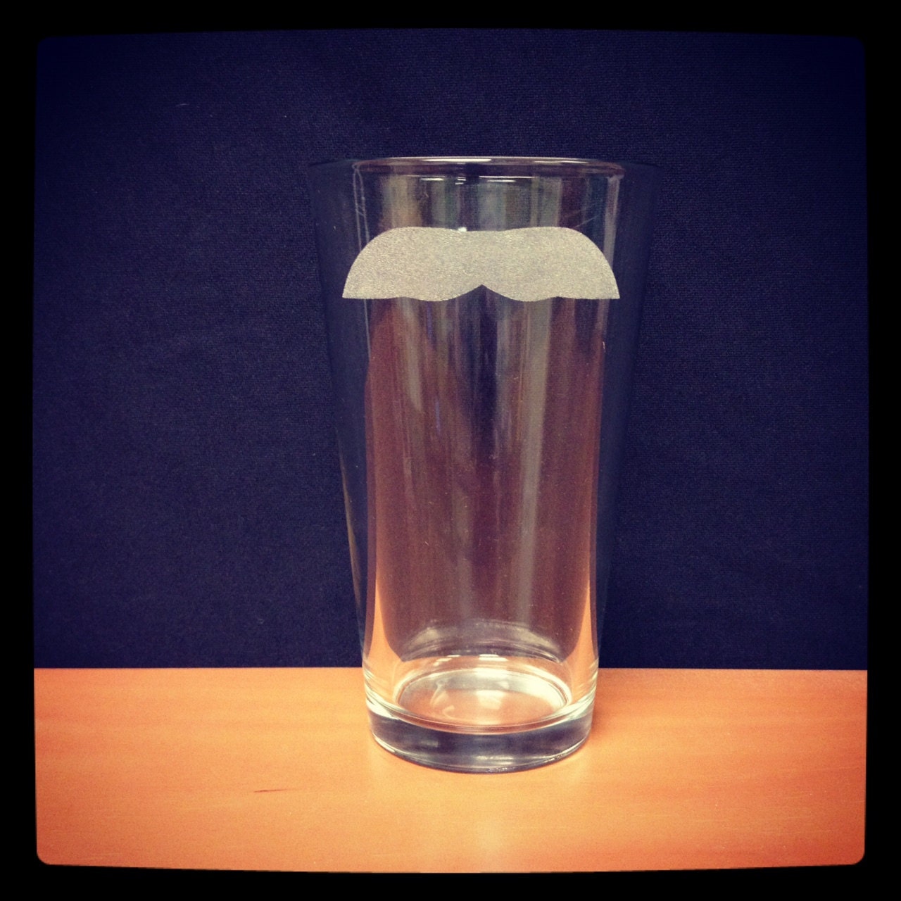 Laser Etched Mustache Pint Glass