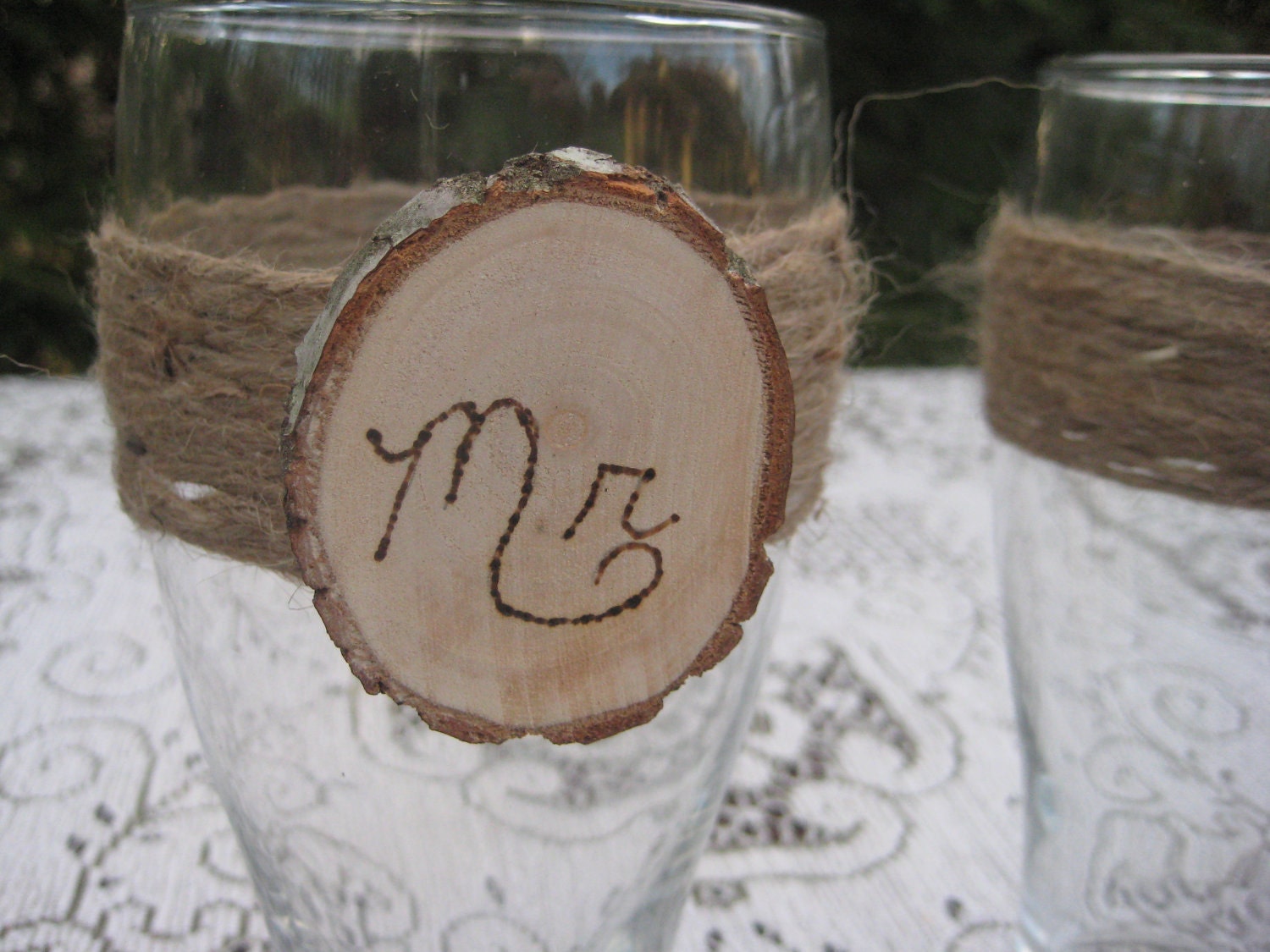 Rustic Wedding Mr and Mrs Beer Glasses Pilsner