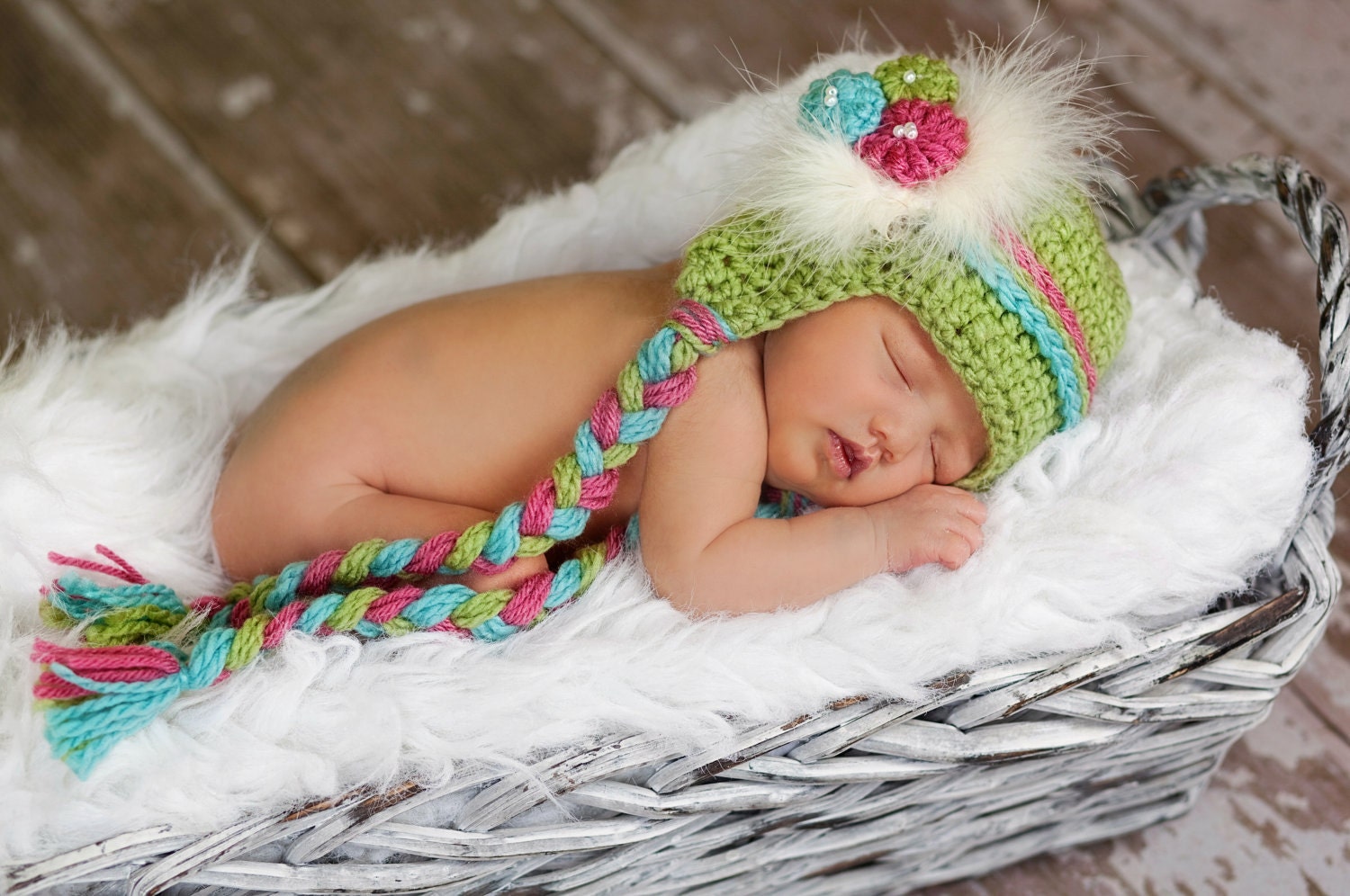 Newborn Baby Girl Earflap Beanie