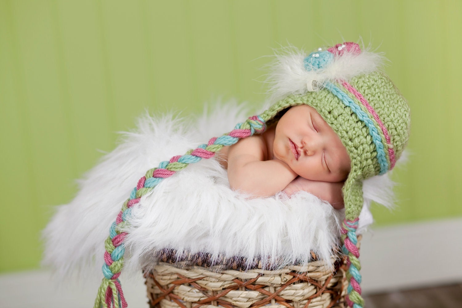 Newborn Baby Girl Earflap Beanie