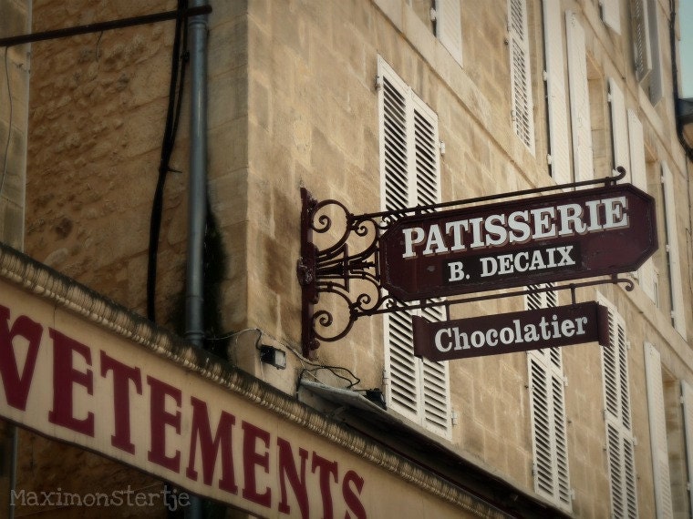 France Photography - French Houses - Fine Art Travel - 8x10 Patisserie Chocolatier Dreamy Street - Dreams Of Chocolate