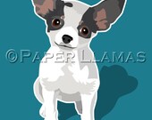 white Chihuahua art print  modern dog prints custom dog art 8x10 dog puppy pictures animal pet decor