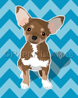 Chihuahua art print modern dog prints custom dog art 8x10 dog puppy pictures animal pet decor