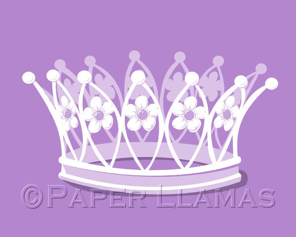 art for girls, princess tiara -custom colors- girls art print bedroom wall art Disney Princess Inspired