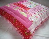 Log Cabin quilt cushioncover pillowcover rose pink red Romantic B