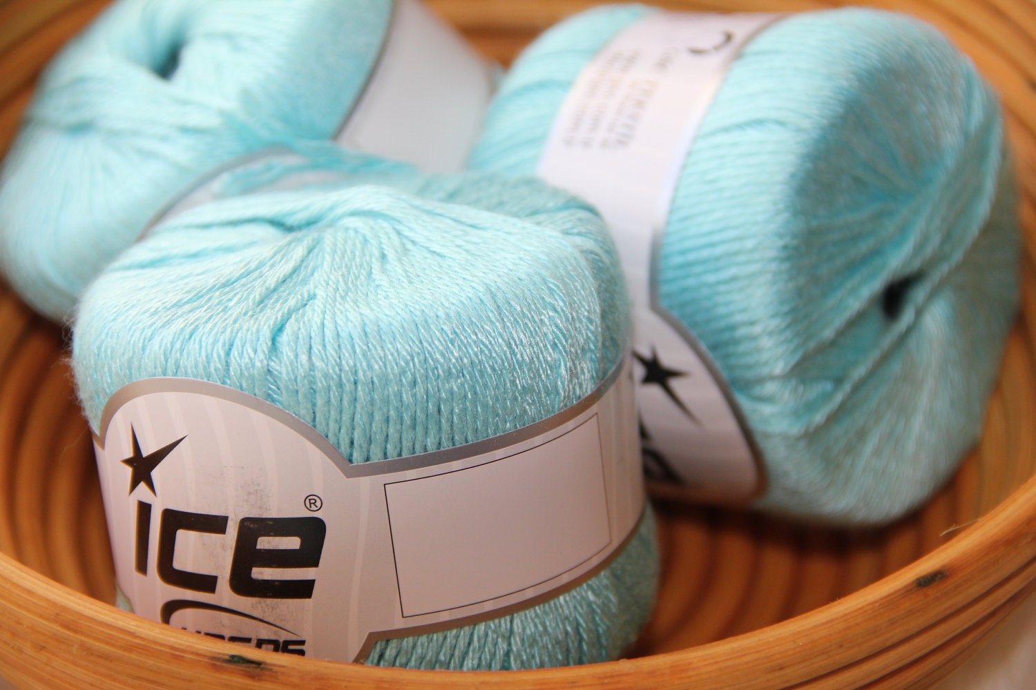 Bamboo Worsted Weight Yarn in Aqua Blue, 2 Balls
