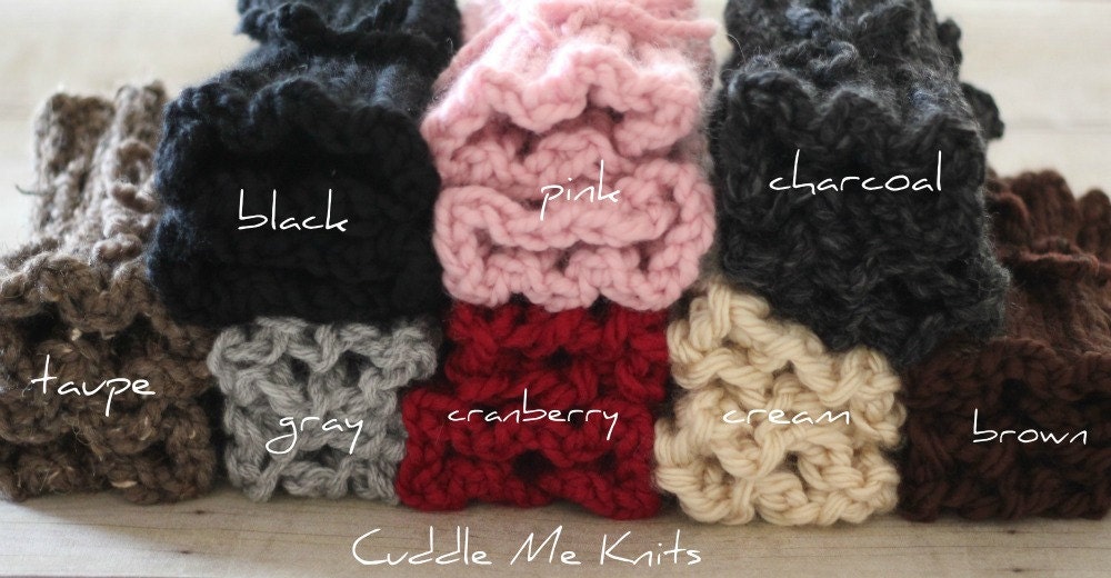 Knit Boot Socks, Chunky Ribbed Boot Cuffs, One Pair, Choose Your Color