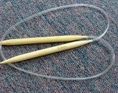 Circular Knitting Needles, One Pair Bamboo US Size 8, 5 mm, 40 cm, 16 inch length