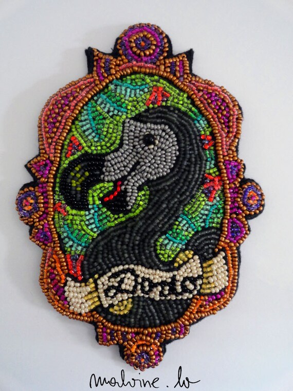 Colorful neon summer over-sized bead brooch - "The Dodo" - MADE TO ORDER
