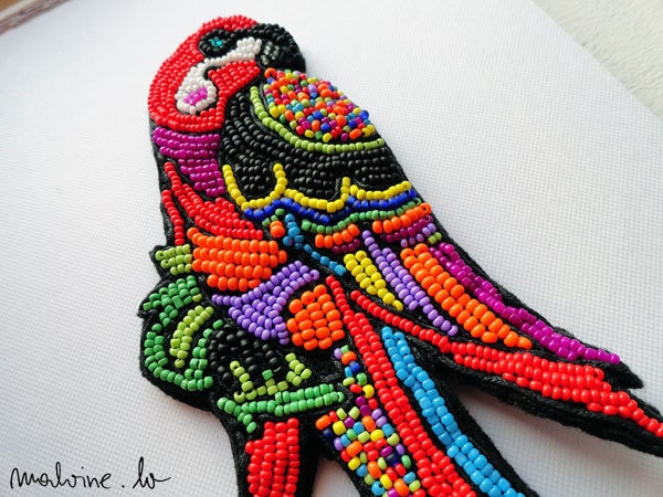 Parrot jewelry - brooch "Fellow" - MADE TO ORDER