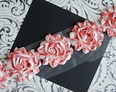 1 Yard Rose Pink Stripe Shabby Rose Trim