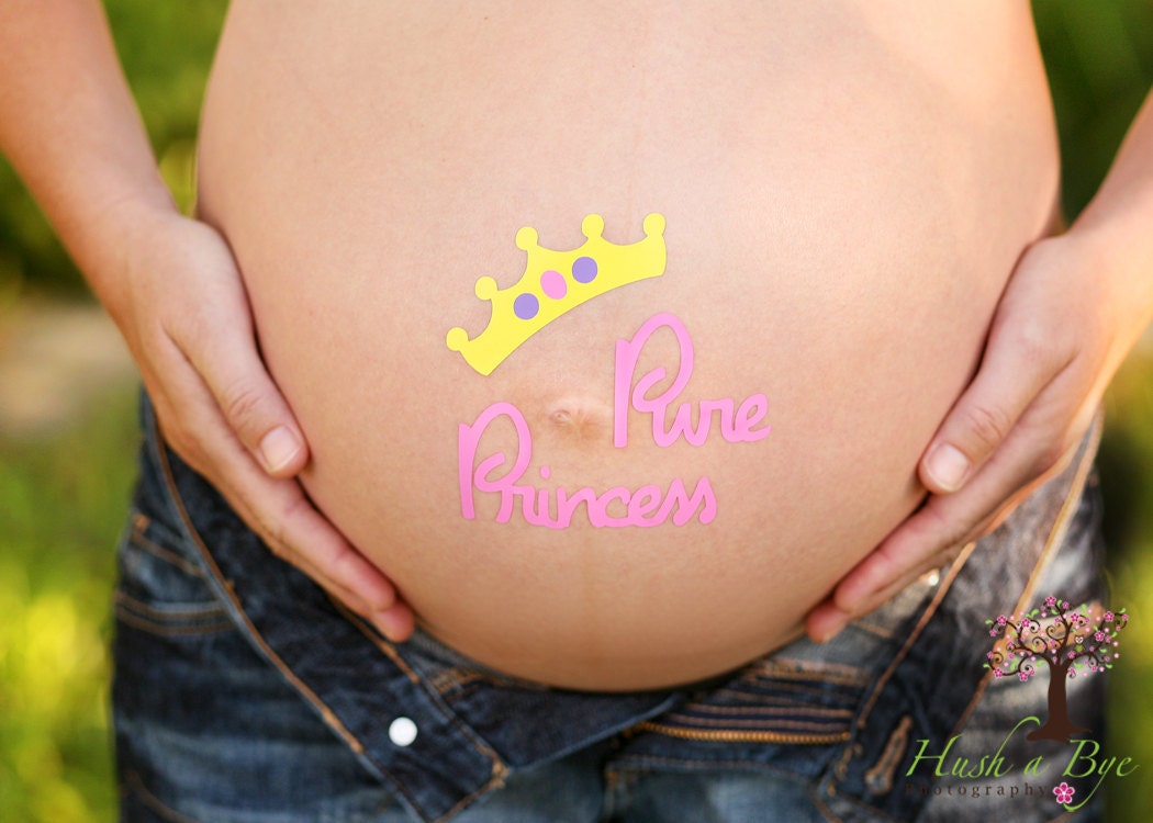 Fun and Unique "Pure Princess" Baby Bump Pregnancy Sticker