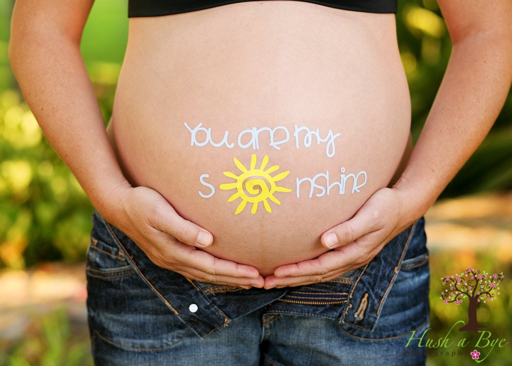 Fun and Unique "You are my Sunshine" Baby Bump Pregnancy Sticker
