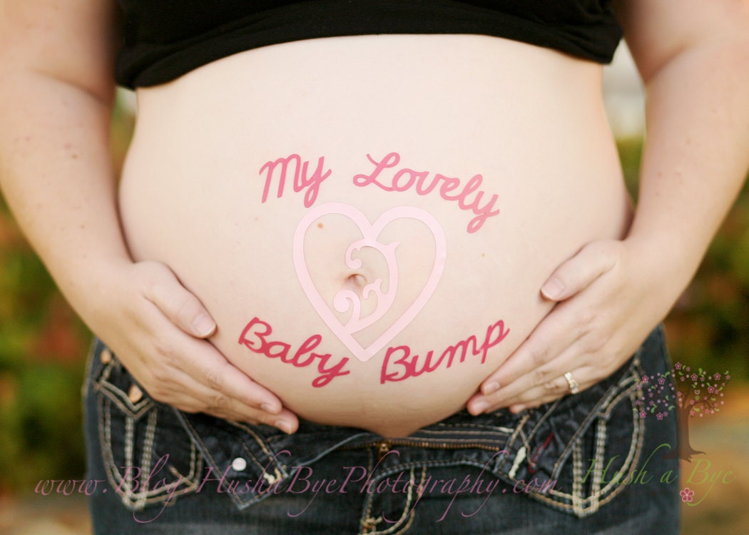 Fun and Unique "My Lovely Baby Bump" Baby Bump Pregnancy Sticker