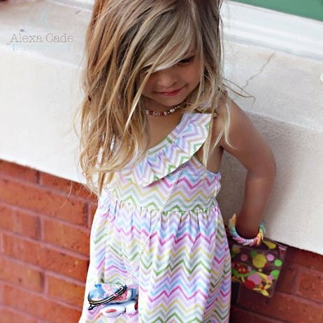 Summer Zig-Zag Pastel Print Maxi Dress