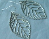 Filigree Skeleton Leaf Sterling Silver Earrings
