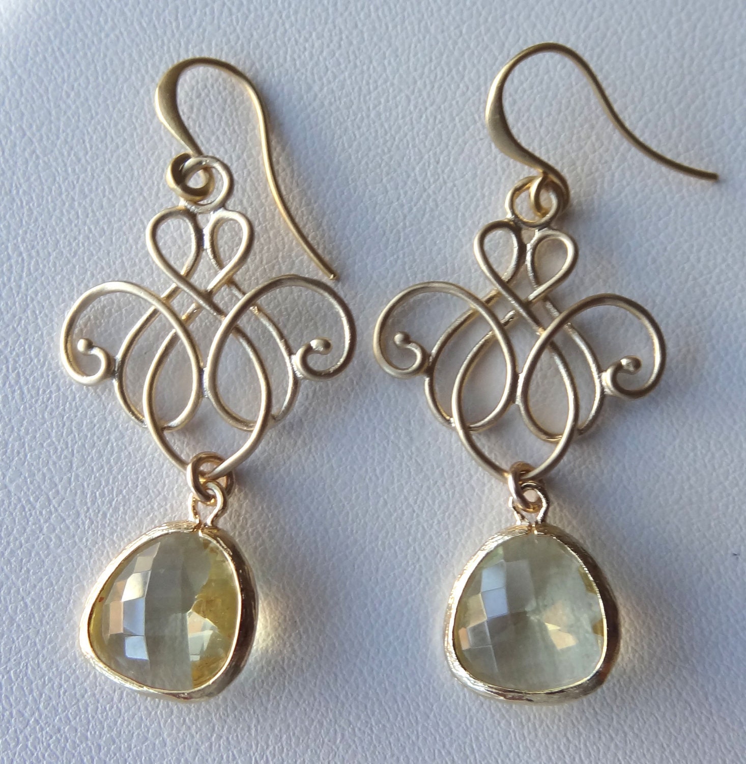 Gold    Crown Jonquil Earrings, Bridesmaids Earrings