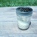 Mason Jar Parmesan Cheese or Spice Shaker - Quilted Glass 8 Ounce Size - Free Chalkboard Label