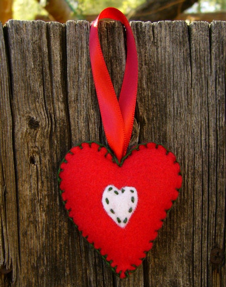 Scented Ornament Sachet, Red Heart with Indian Cinnamon