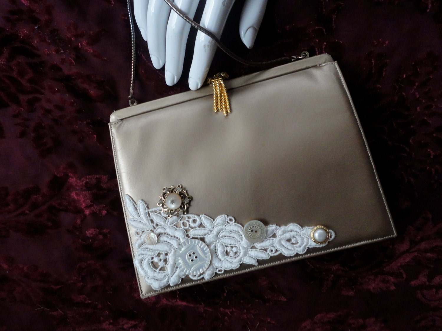 Gold Vintage 60s Handbag, Madmen Style
