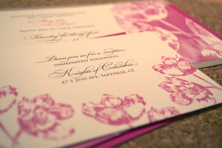 Wedding Invitations and Stationery Tulip Watercolor