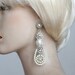 Bridal Chandelier Earrings,Golden Filigree and Swarovski Crystal Rhinestone and Pearl Chandeliers,Victorian Earrings,Ivory Cream Pearls