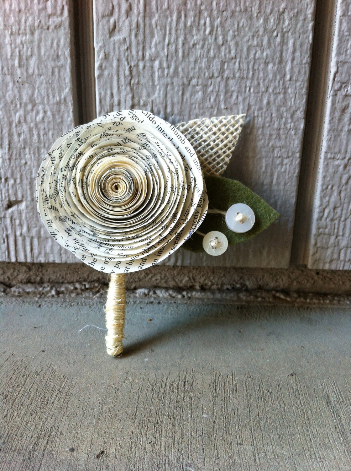 Unique Recycled Paper Boutonnière