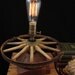 Upcycled Buggy Wheel Post Cap Wood Filament Lamp