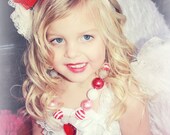 Valentine Angel is an adorable Chunky Bubblegum style Necklace with Heart Pendant...