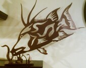 Sport Fishing Artwork Feeding Hogfish Hog Snapper 24" Marine Decor Desk Paperweight