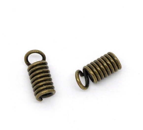 200 pcs Bronze Coil End Fasteners 8x4mm- Ships Immediately from California - F54