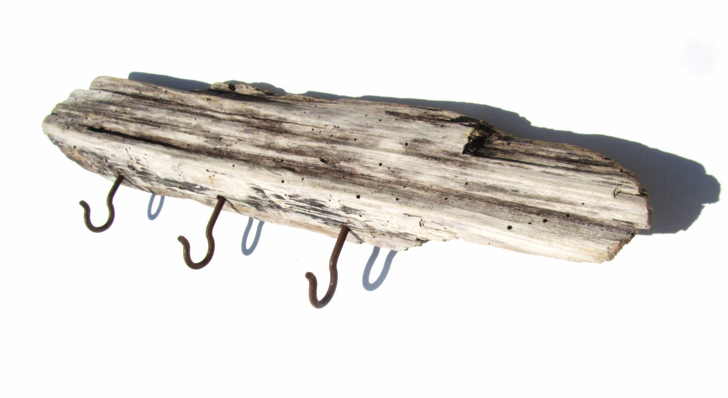 19" Driftwood Coat Rack with Three Hooks - great for coats, bags, keys, or towels