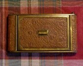 Vintage Camera Style Powder Compact Kamra-Pak-Style Leather Rouge