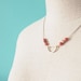 SPRING SALE Everyday Necklace - Pink Coral Swarovski with a Geometric Twist