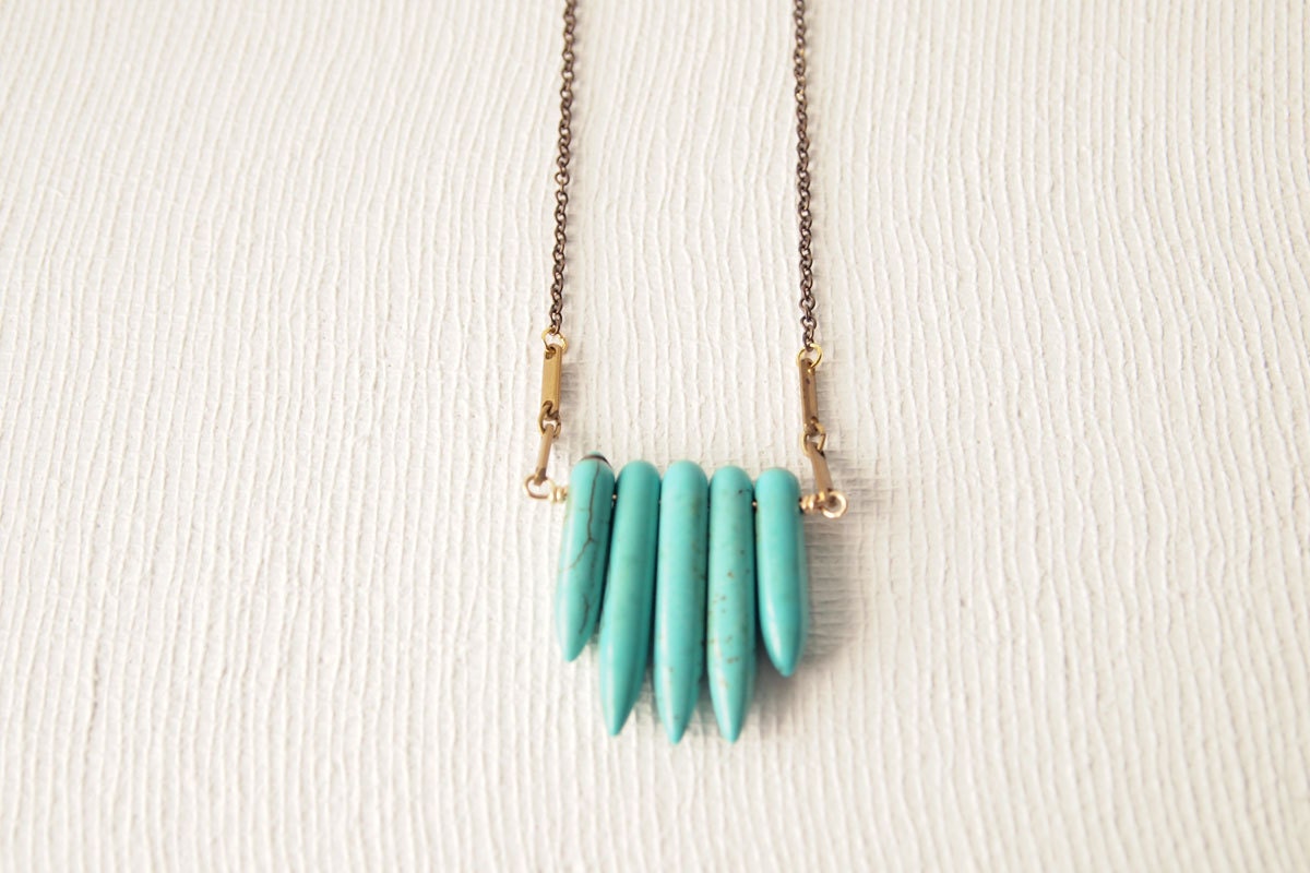 Turquoise Necklace : Mini Tribal Turquoise Howlite