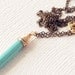 Turquoise Necklace : Spring Jewelry - Wired Turquoise Howlite Single Spike