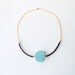 SPRING SALE Statement Necklace : Autumn Fashion, Raw Turquoise Magnesite Slab on Leather Cord Necklace