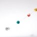 Fabric Flower Garland (teal, peach, yellow, polka dots)