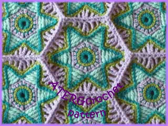 Crochet pattern hexagon 'falling star' by ATERGcrochet