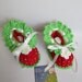 Crochet Baby Booties. Crochet Red Strawberry. Flower Baby Booties. Crochet Strawberry Booties. Crochet Baby Girl Booties.