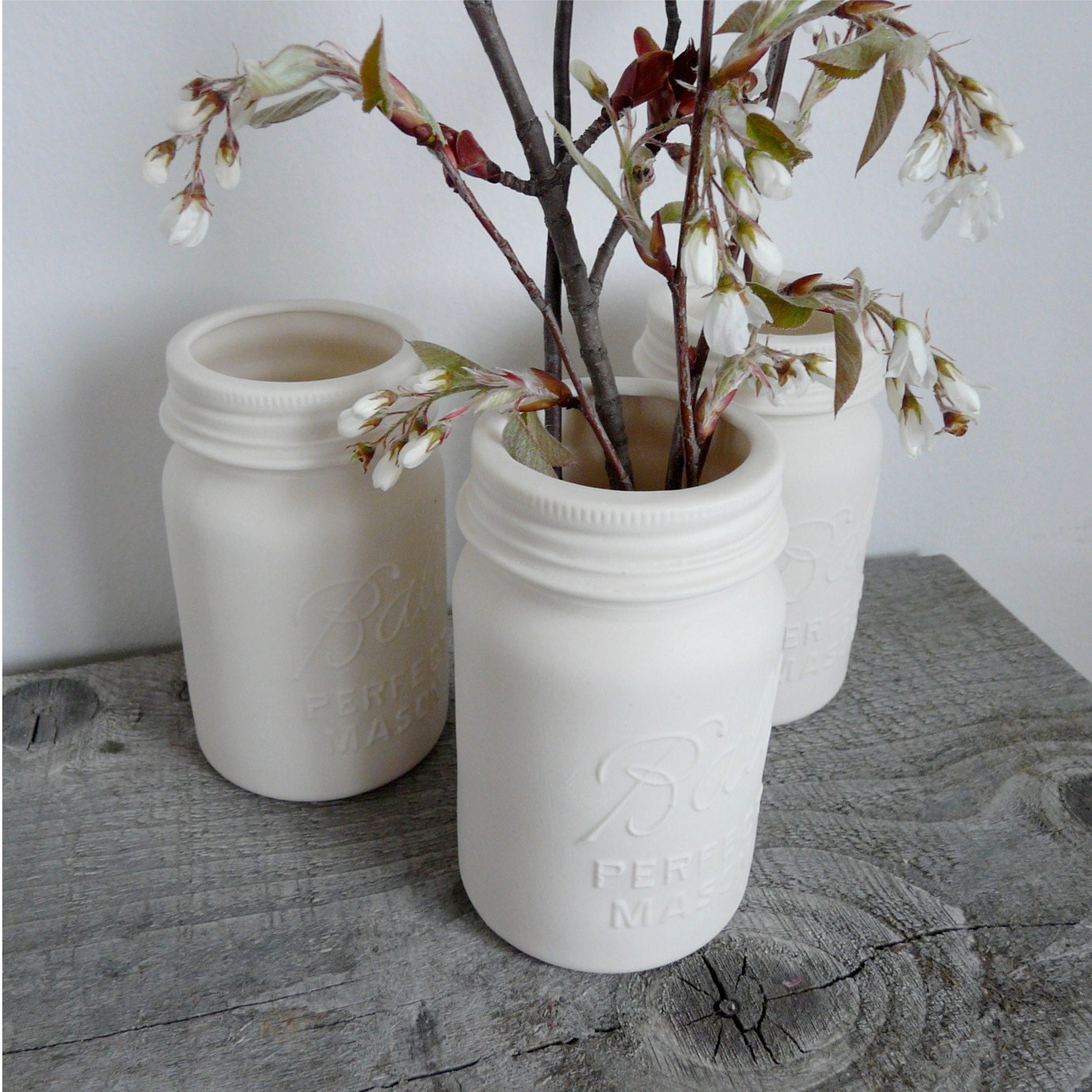 Ceramic Mason Jar Porcelain Vase