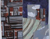 Original Quilt Painting 5"x5" titled Spaces in Between