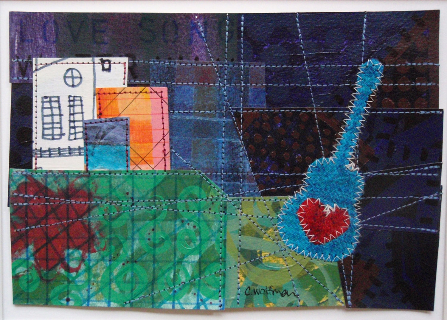 Colorful Painting with Guitar titled Love Song to Your City