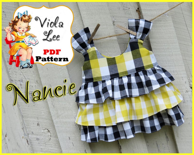Nancie...Ruffle Top Pattern, cute with my Ruffle Capris Pattern and Ruffle Pants Pattern. INSTANT DOWNLOAD. Girl's Sewing Pattern.