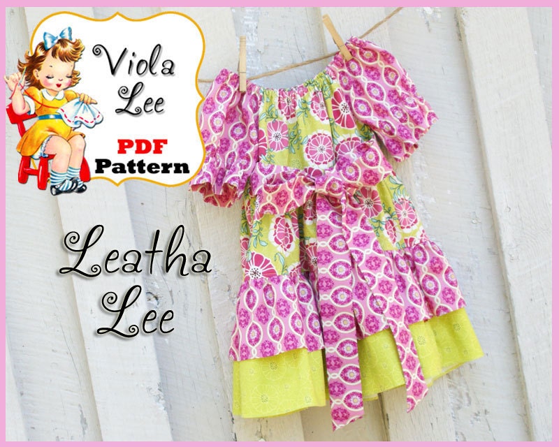 Leatha Lee.. Double Ruffle Girl's Dress Pattern. Peasant Dress Pattern. ... INSTANT  DOWNLOAD...PDF Sewing Pattern. Toddler Sewing Pattern.