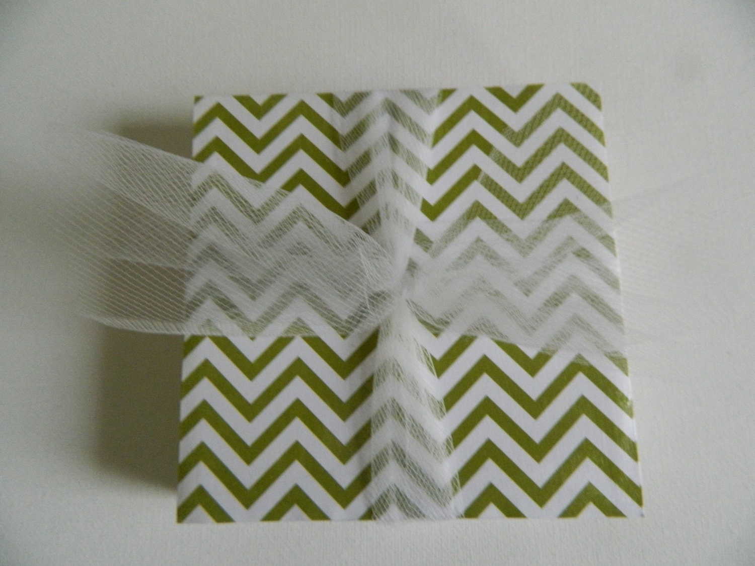 Lime Green Chevron Print Tile Coasters