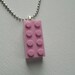 Pink Rectangle Lego Pendant