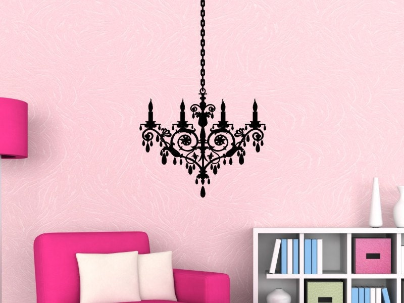 4 Light Chandelier Wall Decal - Dining Room Wall Decor