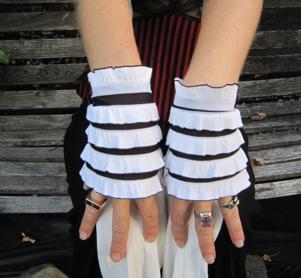 Black and White Ruffle Cuffs (Cuffles)