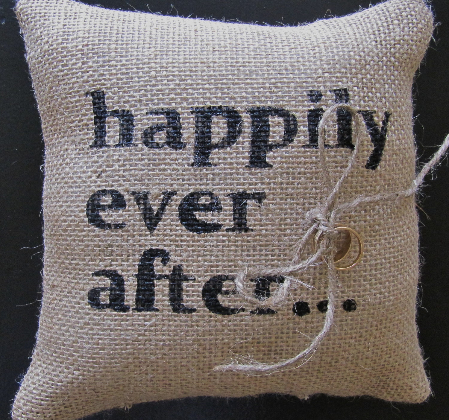 happily ever after. : Sweet Burlap Ring Bearer Pillow